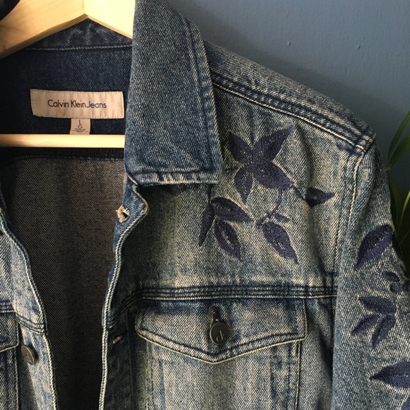 Calvin Klein Embroidered Jean Jacket - Picture 2 of 3